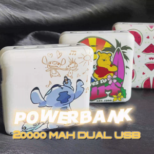 TUGE Custom Powerbank 20000mAh Kustom Power Bank Mini untuk android iphone Dual USB Output Gaya kartun Lucu UV Ori