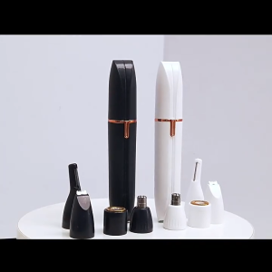 เครื่องกันคิ้ว โกนขน ตัดขนจมูก เล็มขน เครื่องแกะสลักรอยผม 4in1 มี4หัว เปลี่ยนหัวได้ กำจัดขนถาวร ไม่ทำร้ายผิว ชาร์จด้วยUSB แถมสายชาร์จUSB