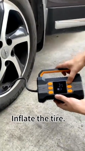 4in1 12V Car Power Bank Jump Starter with Car Air Pump for Car Motorcycle SUV Truck Minvan VehicleCar Jumper Car Powerbank Car Tyre Air Pump Starter Booster Portable Type-C Charger Car Emergency Start Power 汽车充电宝气泵