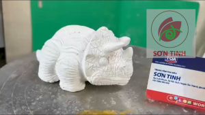 Tượng tô màu Khủng long 3 sừng C11 tô tượng thạch cao (Không kèm màu) luyện vẽ tượng trắng decor