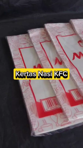 Kertas nasi KFC isi 100 lbr pembungkus nasi putih / Kertas bungkus burger anti lengket minyak