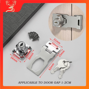 Kunci Lock Stainless Steel 2.5 inch Alat Kunci Pintu Rumah Keamanan Gembok Hasp Lock Meja Kunci