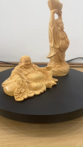 Tượng Phật Di Lặc đứng chất liệu Gỗ Hoàng Dương cao 12 - 18cm hàng thủ công mỹ nghệ chạm khắc tinh xảo