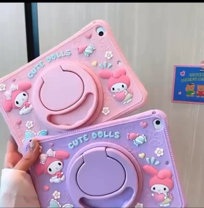 Silikon Motif Melody Tali Selempang Untuk Samsung Tab A9 87 Inch" Standing Case Rotary