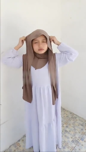 Pasmina inner anak Jersey premium Usia 4-10 tahun Jilbab instan menutup leher