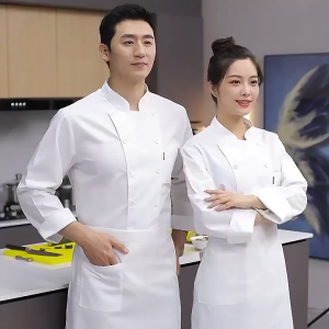 Chef uniform short sleeved work uniform half sleeved hotel restaurant apron summer chef uniform black restaurant work uniform M-2XL