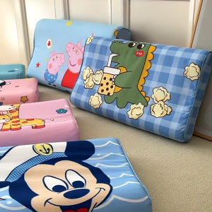 หมอนยางพารา สำหรับเด็ก 1-12 ขวบ พร้อมปลอกหมอนลายการ์ตูน ถอดซักได้ หมอนเพื่อสุขภาพ Latex Pillow