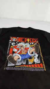 Baju Kaos Distro Viral Kekinian DEwasa Cewek Cowok ONE PIECE MONKEY D LUFFY merah Katun 24S