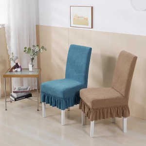 HOMEPO [PH+COD]Thick Skirt Dining Chair Covers Stretchable Universal Knitted Elastic Antifouling Seat Cushion
