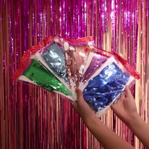 Elegant Party Accessories: Metallic Foil Curtain & Tassel Curtain for Birthday & Wedding Decor