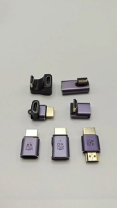 Converter HDMI HDTV 8K Adapter Definisi Tinggi Mendukung UHB 2.1 for HDTV Projector PS4 PS5 Laptop PC Screen extension mirroring Konverter Male Female Left Right Sambungan Kabel Extensi Bebagi Layar Lebar Adaptor Kanan Kiri Betina Jantan 8K 60HZ 4K 120HZ