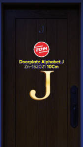 Zehn Zn-152021 10Cm Doorplate Alphabet J
