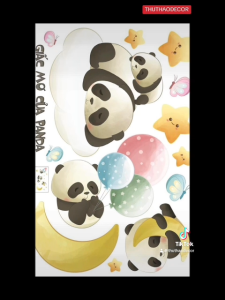 [HCM]Decal dán tường trẻ em GIẤC MƠ GẤU TRÚC