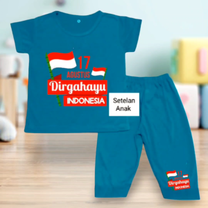 Setelan anak Laki-Laki/Perempuan usia 1-8 tahun untuk 17 Agustus Kekinian bahan Babyterry