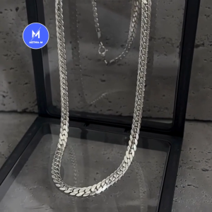 Stainless Steel Flat Embossed Chain Necklace Men Kalung Anti Karat Rantai Leher Lelaki Fashion Jewelry 不锈钢扁平压花链项链