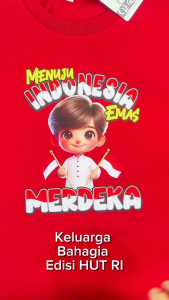 kaos couple keluarga HUT RI bahan katun tebal lembut dan adem