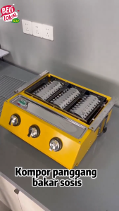 QME Kompor Panggangan Sosis 2-4 Tungku BBQ Grill Gas alat pemanggang daging stainles