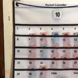 Zhaozhao ปฏิทินออมเงิน รายเดือน ติดผนัง วัสดุผ้าใบ เพื่อนเข้าไปในการดูแลสุขภาพต่างๆ ขนาด 44×42 ซม