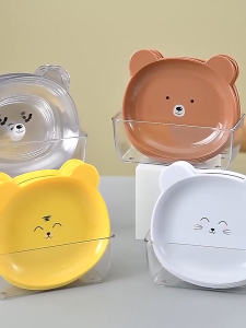 CODMALL Piring Makan Anak / Model Beruang / Piring Lucu / Piring Snack Murah / Piring Karakter Beruang R1118