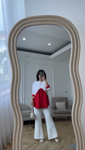 NANDO KEMEJA MERAH PUTIH BAHAN KATUN POPLIN PREMIUM KASUAL STYLE 663