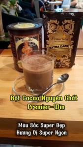 Bột Ca Cao Nguyên Chất Premier Win - Pure Cacao Powder Dùng làm bánh bông lan bánh cookies bánh kẹo đồ tráng miệng và nước uống ca cao Lon 350 Gram