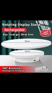 Rotating display stand 360 Degree Rotation Motorized Turntable for shoes Photograp small big 360° Rotary Display Base Electric Adjustable Speed battery operated rechargeable for toys / gundam 20cm