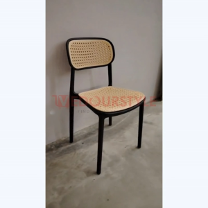 Vedourstyle PP Rattan Chair Nordic Plastic Chair Backrest Stackable Outdoor Chair Restaurant Dining Chair Kerusi Cafe