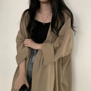 Sheii มาแรงมาก เสื้อคลุมแฟชั่นไม่แต่งลวดลาย ผ้านิ่มใส่สบายมาก สีพื้นเรียบงาย ใส่สบายราคาถูกมากงานดีน้าต้องจัด ไม่ตำคือพลาดสุดๆ