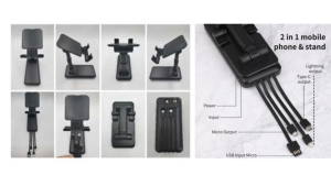 High Quality Big Capacity Portable Charger Mobile Power Bank Fast Charging Built In 4 Cables10000mah