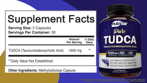 NutriFlair Pure TUDCA 1000mg 60 Capsules - Aids the detoxification process promotes liver health