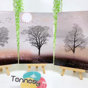TENNESY Hiasan Dinding Flower Abstrak Aesthetic 20x30cm Dekorasi Dinding Kamar Tidur Pajangan Kayu Poster Dekorasi Rumah