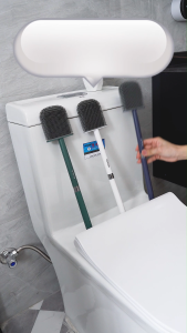 Ecoco Magnetic Flat Toilet Brush with Holder Wall Mounted  Bowl Cleaner Brush Set for Bathroom Strong Decontamination
