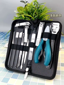 ROHWXYสแตนเลสผิวที่ตายแล้วคีมคูกรรไกรพิเศษเท้าเล็บกรรไกรกรรไกรตัดเล็บกรรไกรฝังอินทรีปากกรรไกรตัดเล็บเล็บเท้าชุด17ชิ้นชุด