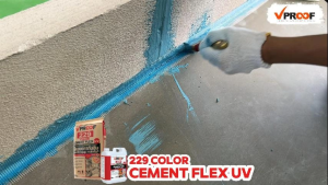 ซีเมนต์กันซึม แบบมีสี Vproof 229 Cement Flex UV 229 ยืดหยุ่นสูง