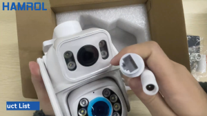 Hamrol 4K 8MP WiFi PTZ Camera Dual Lens With Dual Screen IP Camera Ai Auto Tracking Human Detection Outdoor Wireless Security CCTV Camera iCSee APP