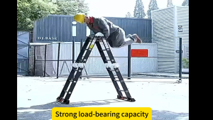 Aluminum ladder Folding ladder Multi Purpose heavy duty foldable adjustable thickened 3.7-5.7M