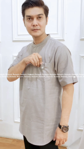 Baju Koko Kurta Ismail Relastic Pria Dewasa Polos Lengan Pendek - Kemko Jumbo Relastic Casual Premium