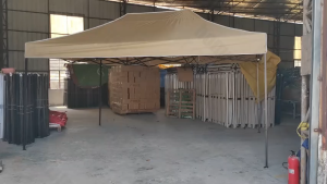 3x4.5 Khaki Outdoor Tent Heavy Duty WaterProof Canopy Adjustable Height Folding Retractable Tent with Cover