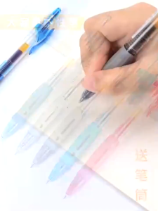 4in1 Press Gel Pen 0.5mm Black/Blue/Red Ink Writing Pen School Office Supplies Ballpen Signing Pen