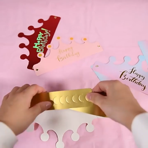 ONE-C790 Topi Anak Ulang Tahun Kertas Bentuk Mahkota / Crown Happy Birthday Party Hat Topi Kertas HBD Dekorasi Pesta