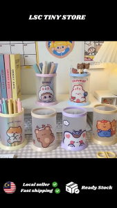 Pen HolderTransparent round folding  cute ins creative diy pen bucket student desktop storage box stationery storage pen holder