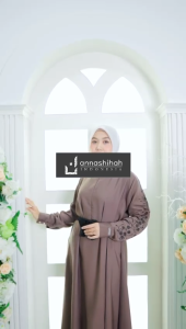DRESS LARAS BORDIR BY ANNASIHAH GAMIS YORIS LENGAN APLIKASI BORDIR KEKINIAN MODEL REMAJA OOTD FASHION KONDANGAN