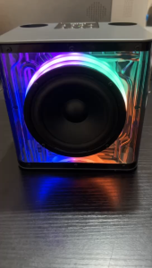 MUSICER SK-2062 Shocking Bass KARAOKE Wireless Bluetooth Transparent Speaker with RGB LED Light & Two Wireless Microphone
