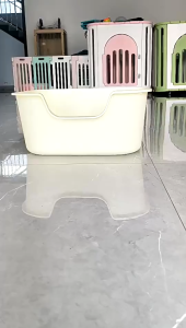 Large Cat Litter Box With Scoop Kitten Litter Box Cat Toilet Deodorization Leakage Prevention Upgrade Heighten and Widen