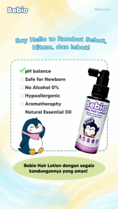 Bebio Baby Hair Lotion 100ml With Candlenut & Celery Losion Rambut Bayi pH Balance No Alcohol