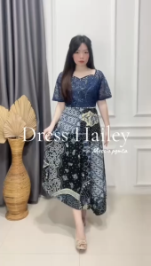 Dress Hailey Batik Dress Batik Wanita Terbaru Dress Kondangan Fashion Wanita Kekinian Cod