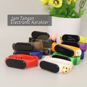 GTB Jam Tangan Anak Digital Anti Air Motif Kartun LED Anak Laki-laki Perempuan Gelang JT057