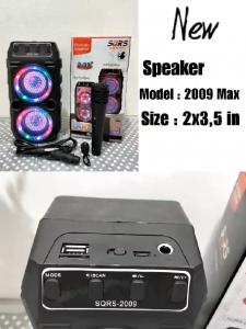 { NY ACC } Speaker Bluetooth Karaoke Free MIC + Lampu Disco Ajeb Ajeb SQ-2009