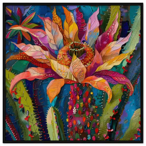 Tranh phong thủy hoa sương rồng tranh treo tường tranh dán tường in canvas. CGI - 529