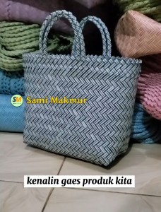Tas Anyam Plastik LURIK POLOS Ukuran SEDANG (M)